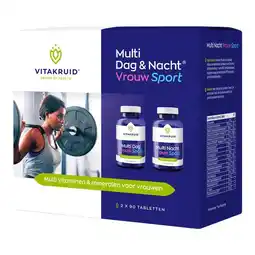 Etos Vitakruid Multi Dag & Nacht Vrouw Sport 2 x 90 tabletten aanbieding
