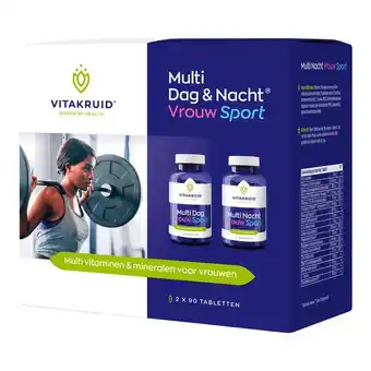 Etos Vitakruid Multi Dag & Nacht Vrouw Sport 2 x 90 tabletten aanbieding