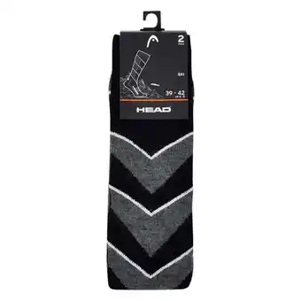 Etos Head Ski Socks 2pack Beginner 31-34 Black Grey aanbieding