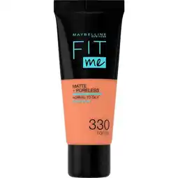 Etos Maybelline New York Fit Me Matte + Poreless Foundation 330 Toffee 30 ML aanbieding