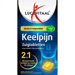 Etos Lucovitaal Keelpijn Zuigtabletten Suikervrij 10 stuks aanbieding