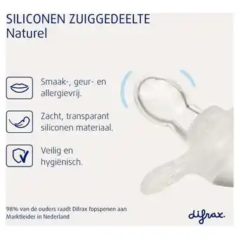 Etos Difrax Fopspeen Naturel Lime Emerald 12 Maanden aanbieding