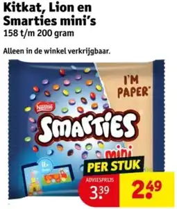 Kruidvat Kitkat, Lion en Smarties mini's aanbieding