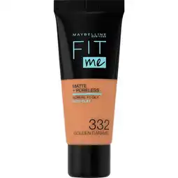 Etos Maybelline New York Fit Me Matte + Poreless Foundation 332 Golden Caramel aanbieding