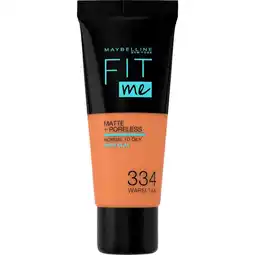 Etos Maybelline Fit Me Matte & Poreless 334 Warm Tan aanbieding
