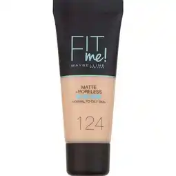 Etos Maybelline New York Fit Me Matte + Poreless Foundation 124 Soft Sand 30 ML aanbieding