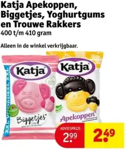 Kruidvat Katja Apekoppen, Biggetjes, Yoghurtgums en Trouwe Rakkers aanbieding