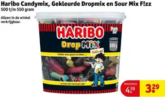 Kruidvat Haribo Candymix, Gekleurde Dropmix en Sour Mix F!zz aanbieding