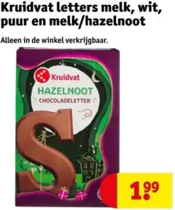 Kruidvat Kruidvat letters melk, wit, puur en melk/hazelnoot aanbieding