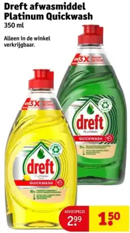 Kruidvat Dreft afwasmiddel Platinum Quickwash aanbieding