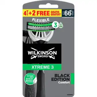 Etos Wilkinson Sword Xtreme3 Black Edition Wegwerpmesjes 4+2 gratis aanbieding