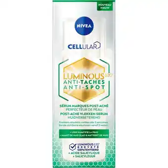 Etos NIVEA Luminous630 Post-Acne Vlekken Serum 30 ML aanbieding