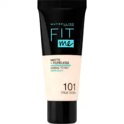 Etos Maybelline New York Fit Me Matte + Poreless Foundation 101 True Ivory aanbieding