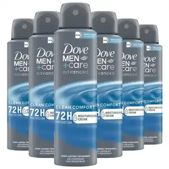 Etos Dove Men+Care Clean Comfort Deodorant Spray 150 ML Multipack 6 stuks aanbieding