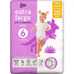 Etos Etos Luiers Extra Large Maat 6 13-18 kg Midpack 20 stuks aanbieding