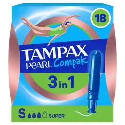 Etos Tampax Pearl Compak Super Tampons Met Inbrenghuls 18 Stuks aanbieding