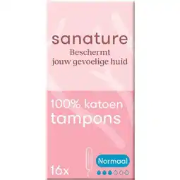 Etos Sanature 100% Katoenen Tampons Normaal 16 stuks aanbieding
