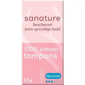 Etos Sanature 100% Katoenen Tampons Normaal 16 stuks aanbieding