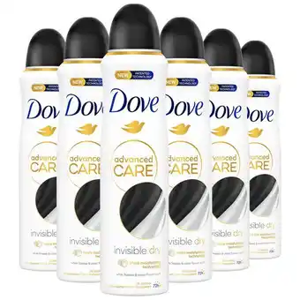 Etos Dove Deodorant Spray Invisible Dry Anti-transpirant 150 ML Multipack 6 stuks aanbieding