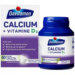 Etos Davitamon Calcium met Vitamine D Kauwtabletten Mint aanbieding