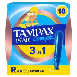 Etos Tampax Pearl Compak Regular Tampons Met Inbrenghuls 18 Stuks aanbieding