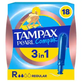Etos Tampax Pearl Compak Regular Tampons Met Inbrenghuls 18 Stuks aanbieding