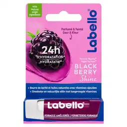 Etos Labello Blackberry Shine Lippenbalsem 24u Hydratatie Bordeauxrood 1 Stuk aanbieding