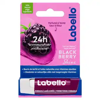 Etos Labello Blackberry Shine Lippenbalsem 24u Hydratatie Bordeauxrood 1 Stuk aanbieding