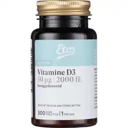 Etos Etos Vitamine D3 50 ug Kauwtabletten Multifruit 300 stuks aanbieding