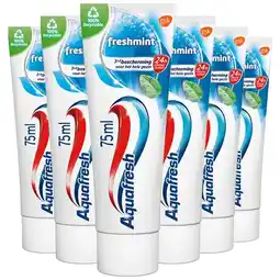 Etos Aquafresh Freshmint 3-in-1 Tandpasta Voor Een Frisse Adem 75 ML Multipack 6 stuks aanbieding
