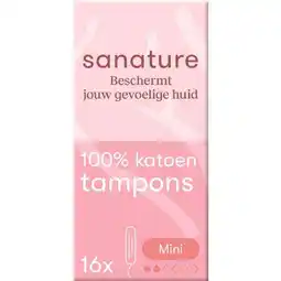 Etos Sanature 100% Katoenen Tampons Mini 16 stuks aanbieding