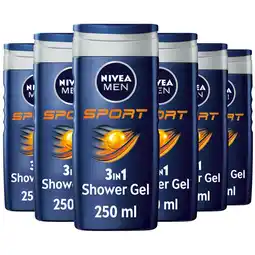 Etos NIVEA MEN Sport Douchegel 250 ML Multipack 6 stuks aanbieding