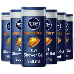 Etos NIVEA MEN Sport Douchegel 250 ML Multipack 6 stuks aanbieding