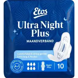 Etos Etos Ultra Maandverband Night Plus 10 stuks aanbieding