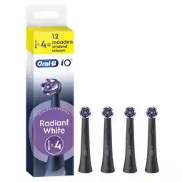 Etos Oral-B iO Radiant White Opzetborstels Zwart 4 Stuks aanbieding
