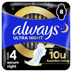 Etos ALWAYS ULTRA PADS NIGHT WINGS 8 - SP aanbieding