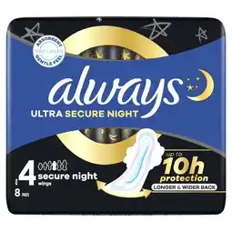 Etos ALWAYS ULTRA PADS NIGHT WINGS 8 - SP aanbieding