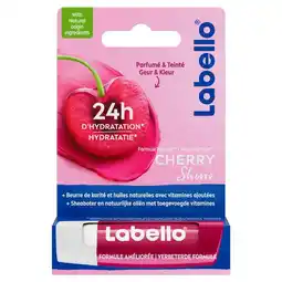 Etos Labello Cherry Shine Lippenbalsem 24u Hydratatie Zachtrood 1 Stuk aanbieding
