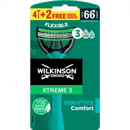 Etos Wilkinson Sword Xtreme3 Sensitive Wegwerpmesjes 4+2 gratis aanbieding