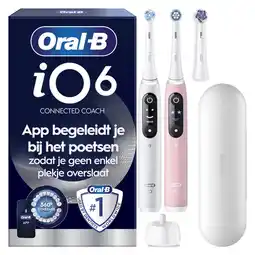 Etos Oral-B iO 6 Wit & Roze 2 Elektrische Tandenborstels By Braun aanbieding