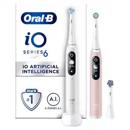 Etos Oral-B iO 6 Wit & Roze 2 Elektrische Tandenborstels By Braun aanbieding