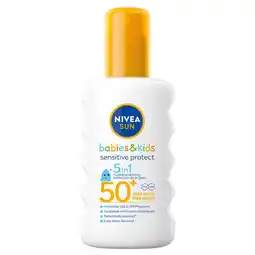 Etos NIVEA SUN Babies & Kids Zonnebrand Protect & Sensitive Spray SPF 50+ 200 ML aanbieding