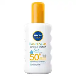 Etos NIVEA SUN Babies & Kids Zonnebrand Protect & Sensitive Spray SPF 50+ 200 ML aanbieding