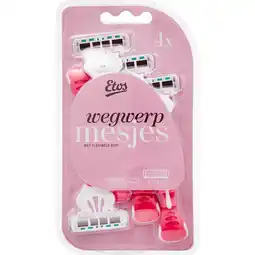 Etos Etos Wegwerpmesjes 4-Blads Roze 4 stuks aanbieding