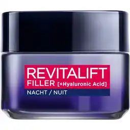 Etos L'Oréal Paris Revitalift Filler Hyaluronzuur Anti-Rimpel Nachtcrème 50 ML aanbieding