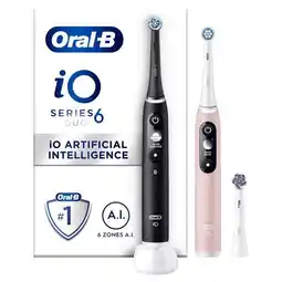 Etos Oral-B iO 6 Duo Zwart & Roze 2 Elektrische Tandenborstels aanbieding