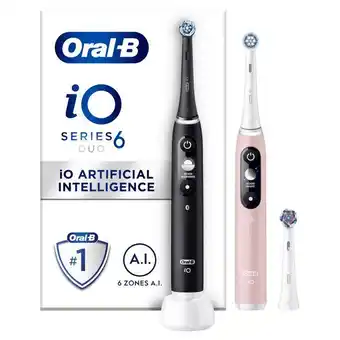 Etos Oral-B iO 6 Duo Zwart & Roze 2 Elektrische Tandenborstels aanbieding