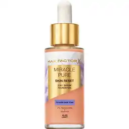 Etos Max Factor Miracle Pure Serum Foundation 40-60 Light 30 ML aanbieding