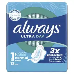 Etos ALWAYS ULTRA PADS WINGS NRM 13 - SP aanbieding