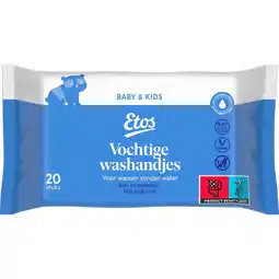 Etos Etos Baby & Kids Vochtige Wegwerpwashandjes 20 stuks aanbieding